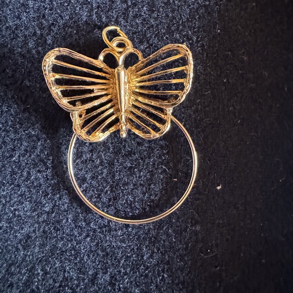 Vintage Bergere Butterfly Gold Charm Holder
